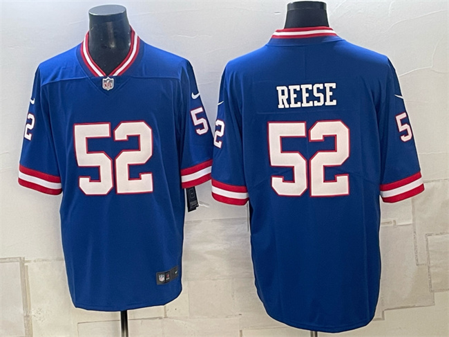 Men's Royal New York Giants #52 Arvell Reese Vapor Untouchable Classic Retired Player Stitched Jersey